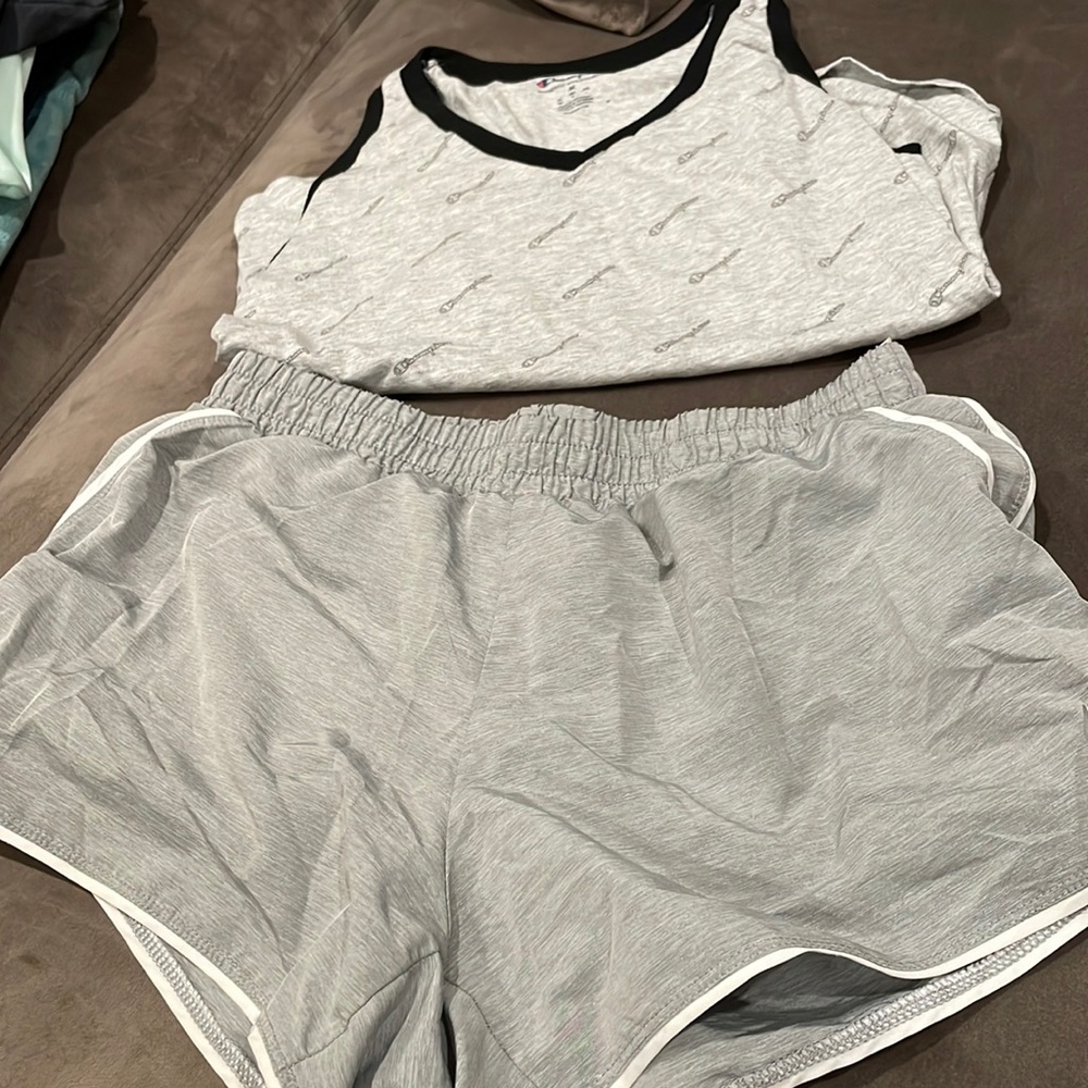 Grey short with BONUS Champion tank top